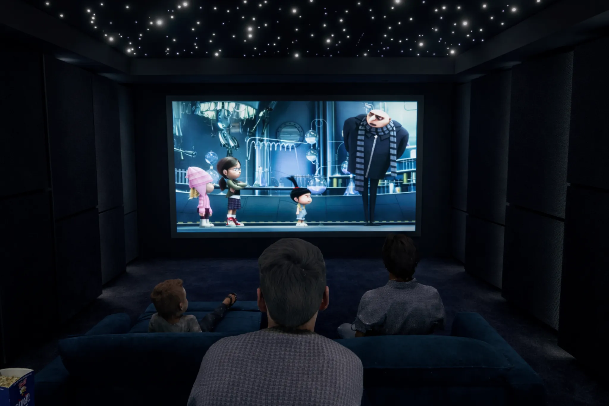 plafond étoilé salle cinéma privée immersive